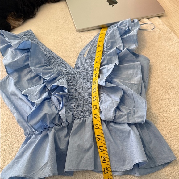 Blue Ruffled Women's Top - Picture 6 of 6